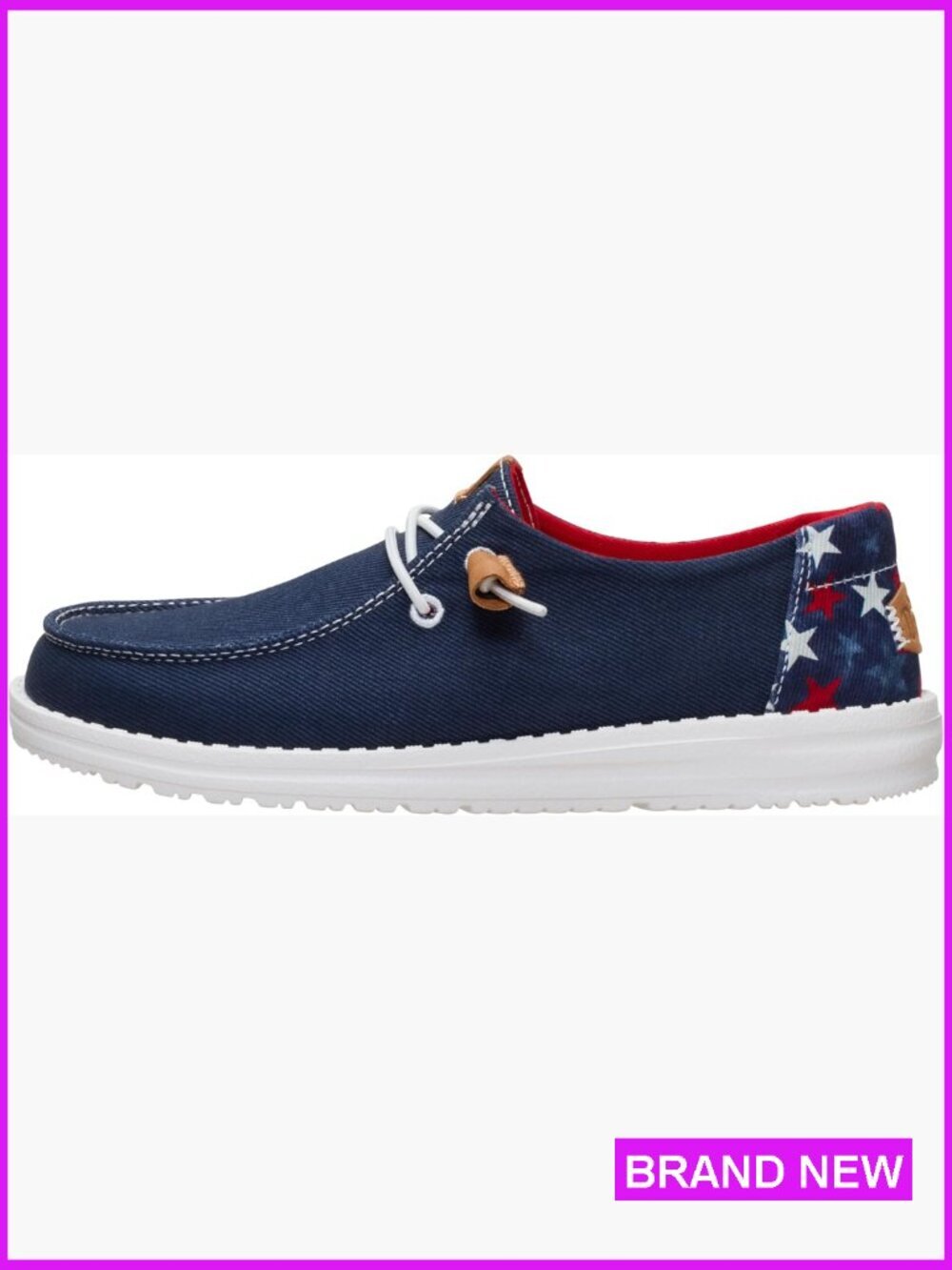 Patriotic Stars Slip On Loafer Travel Lightweight Sneaker Elastic Laces